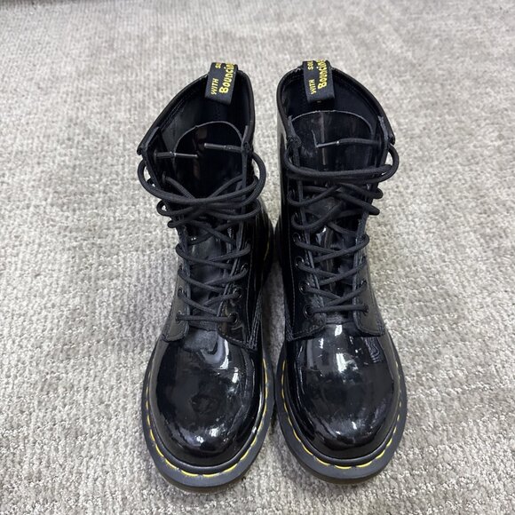 Dr. Martens 1460 Patent Leather Boots Black Lace Up Women’s Size 8 - Picture 2 of 11